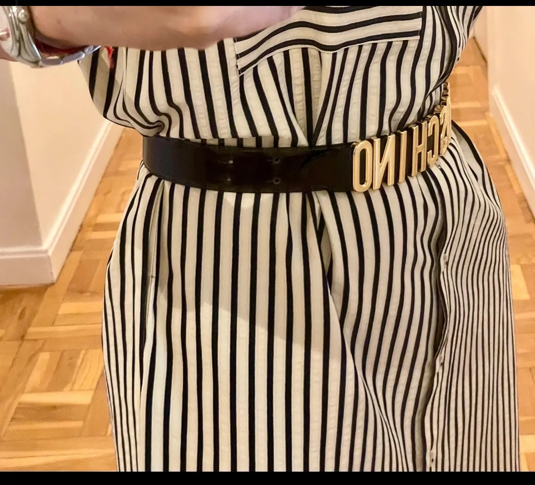 Moschino Robe rayée noire et blanche 3