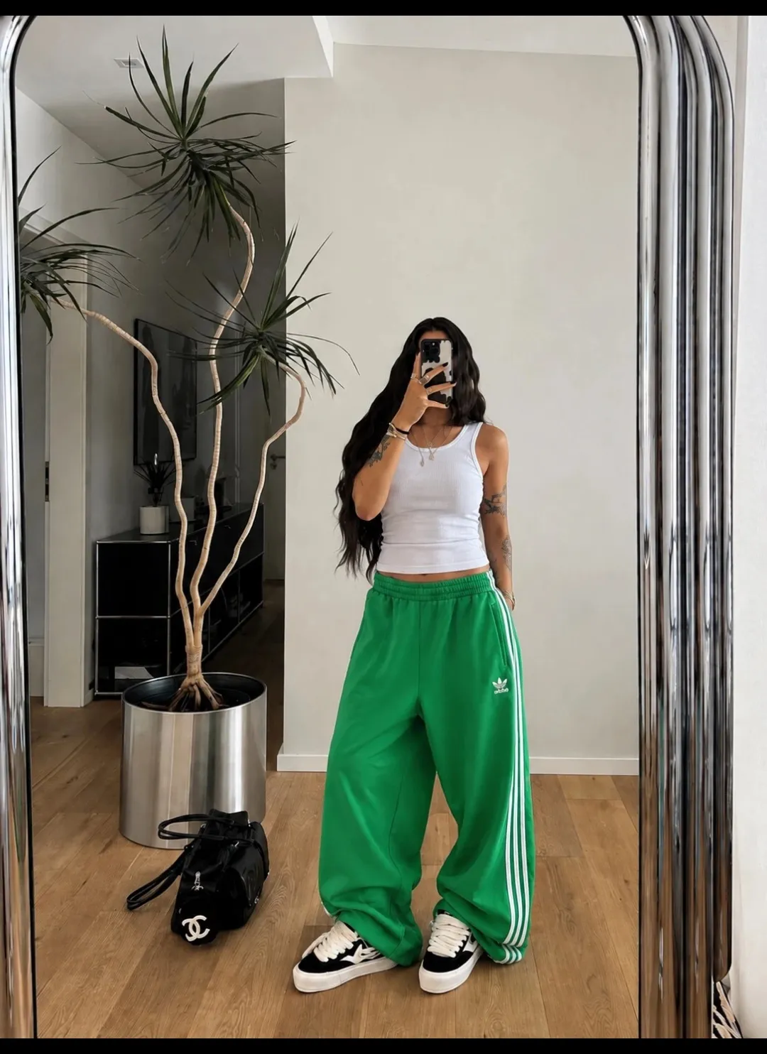 Adidas Pantalon Jogging Vert Classique