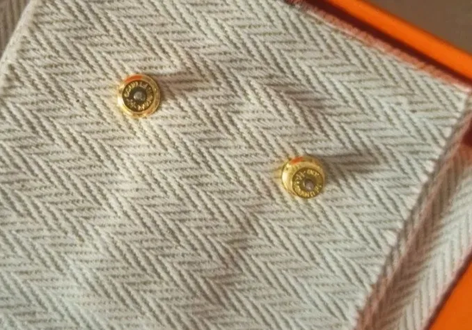 Boucles d'oreilles Hermès Le Plaqué Or Rose bijoux Mini Pop H 9