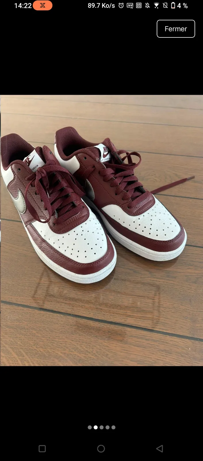 Nike sneakers bordeaux blanc gris 3