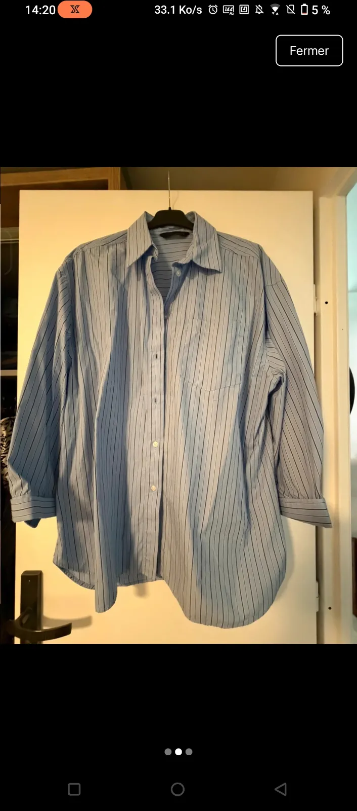Chemise à rayures bleu ciel oversize 2