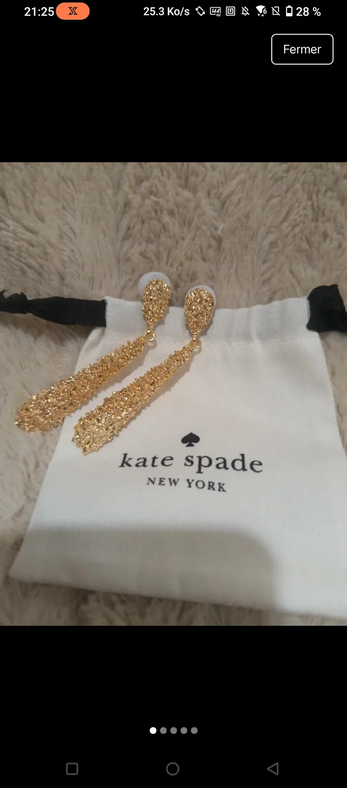 Boucles d'oreilles Kate Spade dorées
