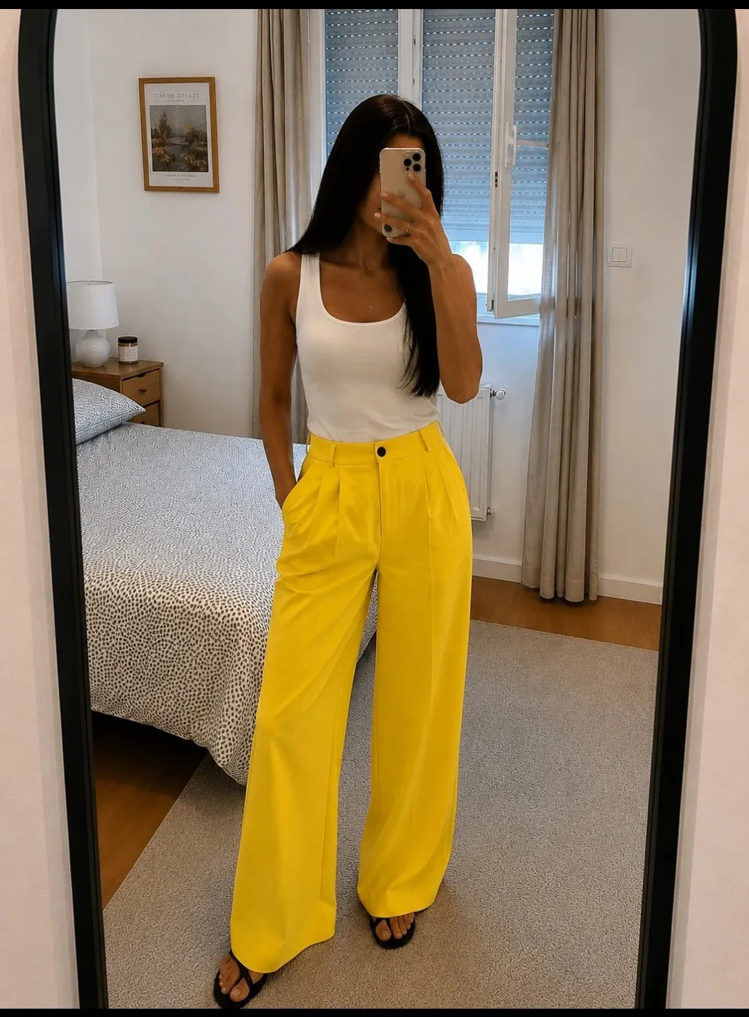 Pantalon large jaune vif