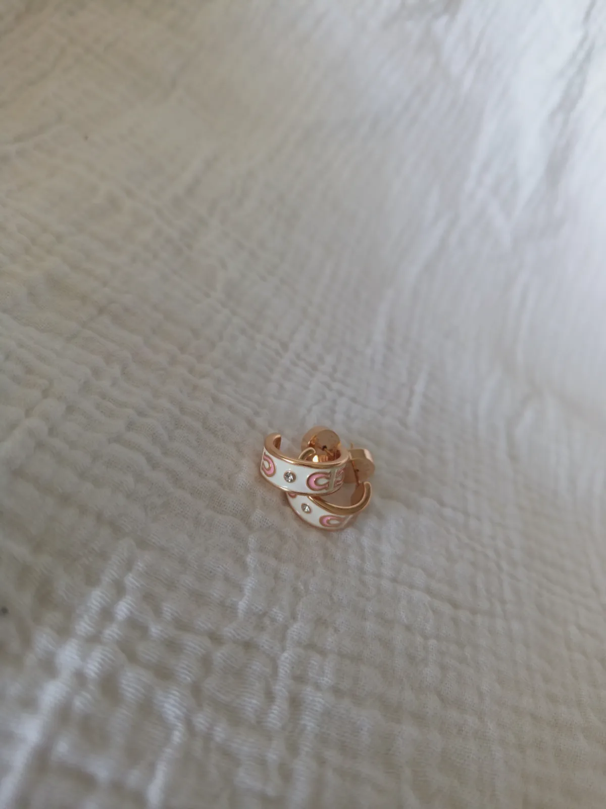 Boucles d'oreilles coach or rose neuves – Coach 4