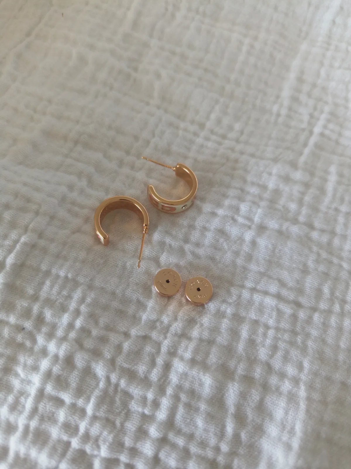 Boucles d'oreilles coach or rose neuves – Coach 5