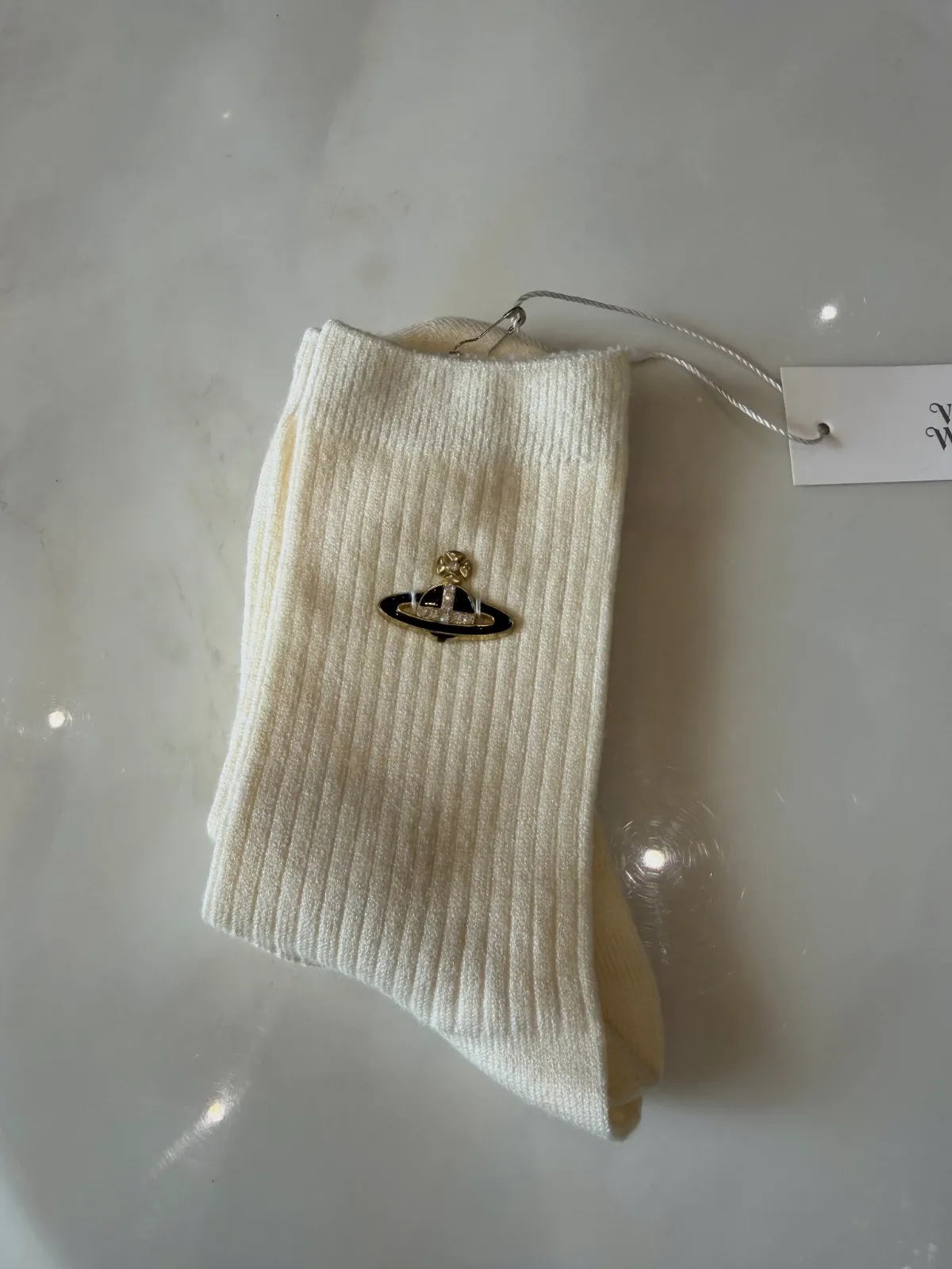 Chaussettes en maille Vivienne Westwood avec broche Orb – Vivienne Westwood – taille Taille unique 2