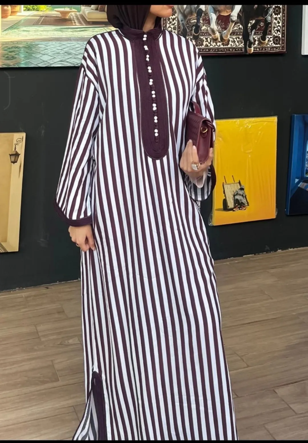 Robe longue rayée noir blanc 2