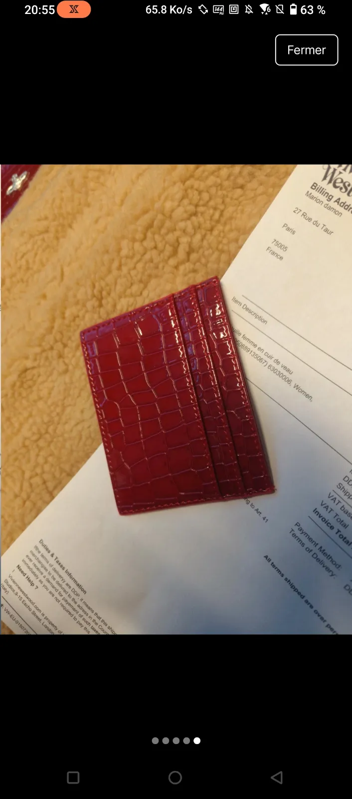 Portefeuille Vivienne Westwood rouge vernis 5