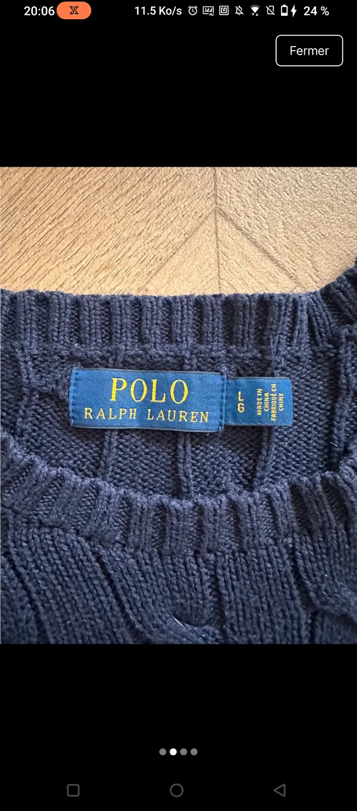 Pull Polo Ralph Lauren bleu marine torsadé 2