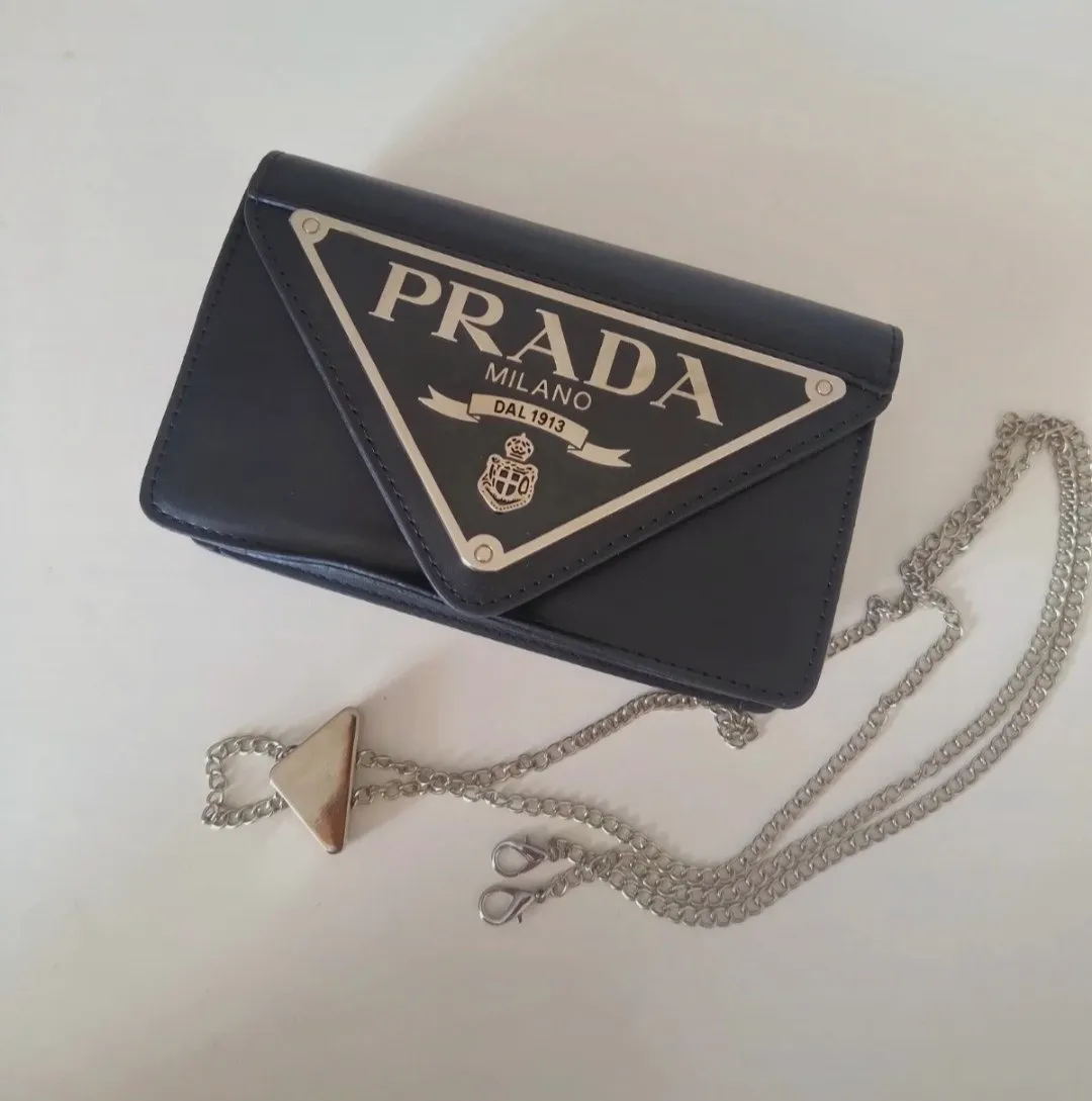 Sac pochette Prada noir à chaîne métallique – Prada – taille Taille unique 9
