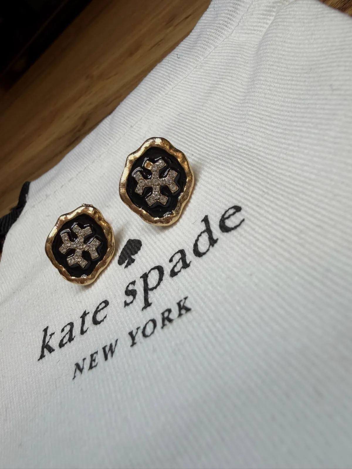 Boucles d'oreilles Kate Spade dorées et noires – kate spade – taille Taille unique 5