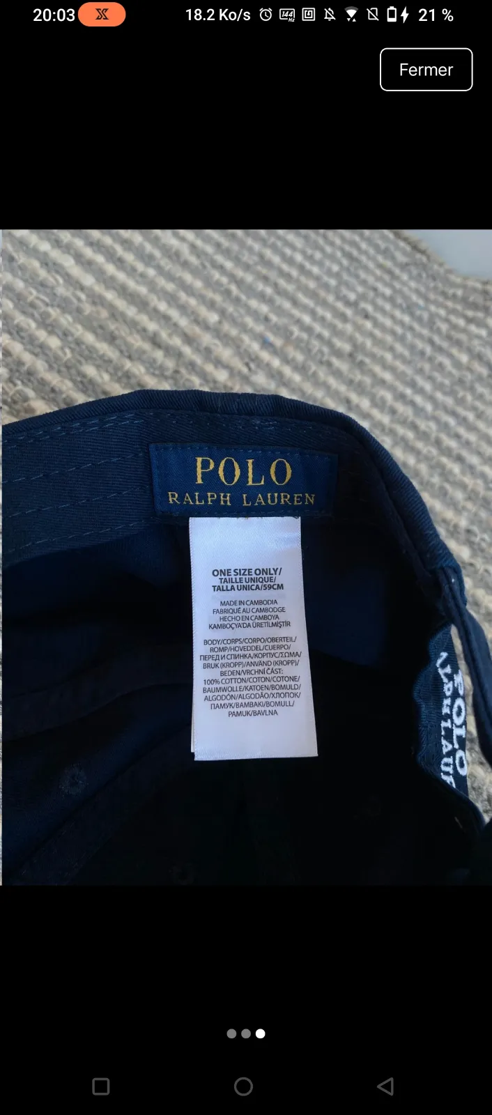 Casquette Ralph Lauren polo bleu marine 2