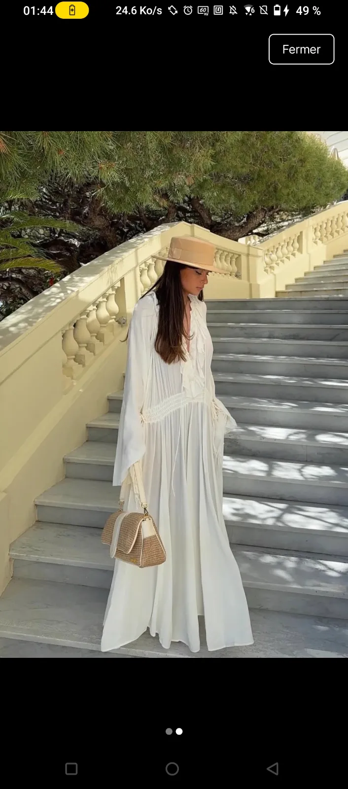 White Pleated Maxi Dress Long Sleeve 3