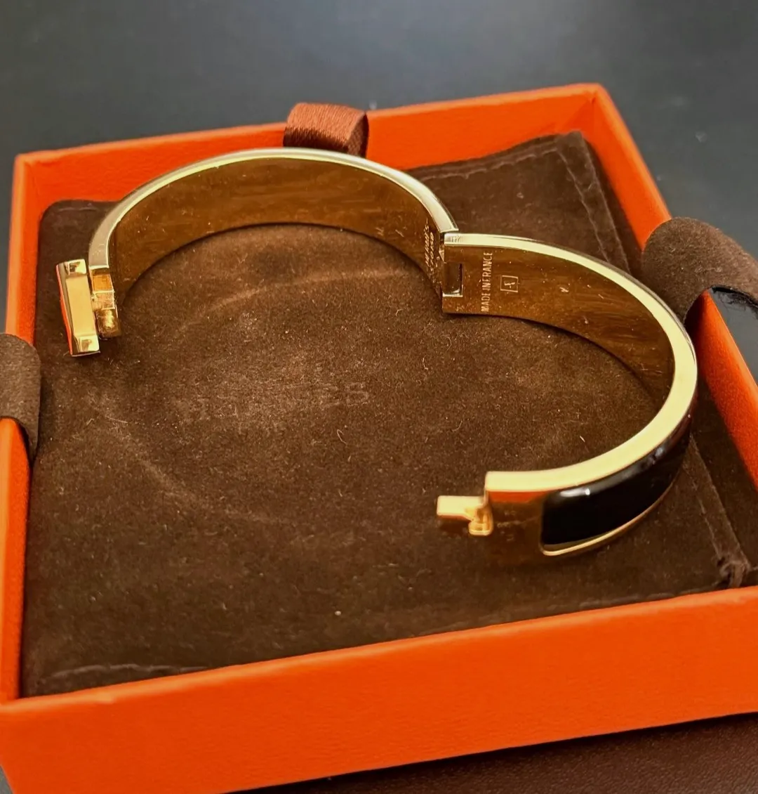 Bracelet Hermès Clic H en émail noir – Hermès – taille Taille unique 2
