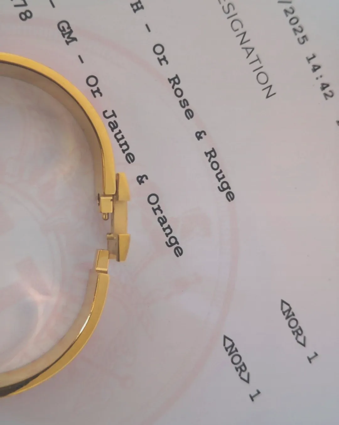 Bracelet Hermès Clic H GM orange or – Hermès – taille Taille unique 9