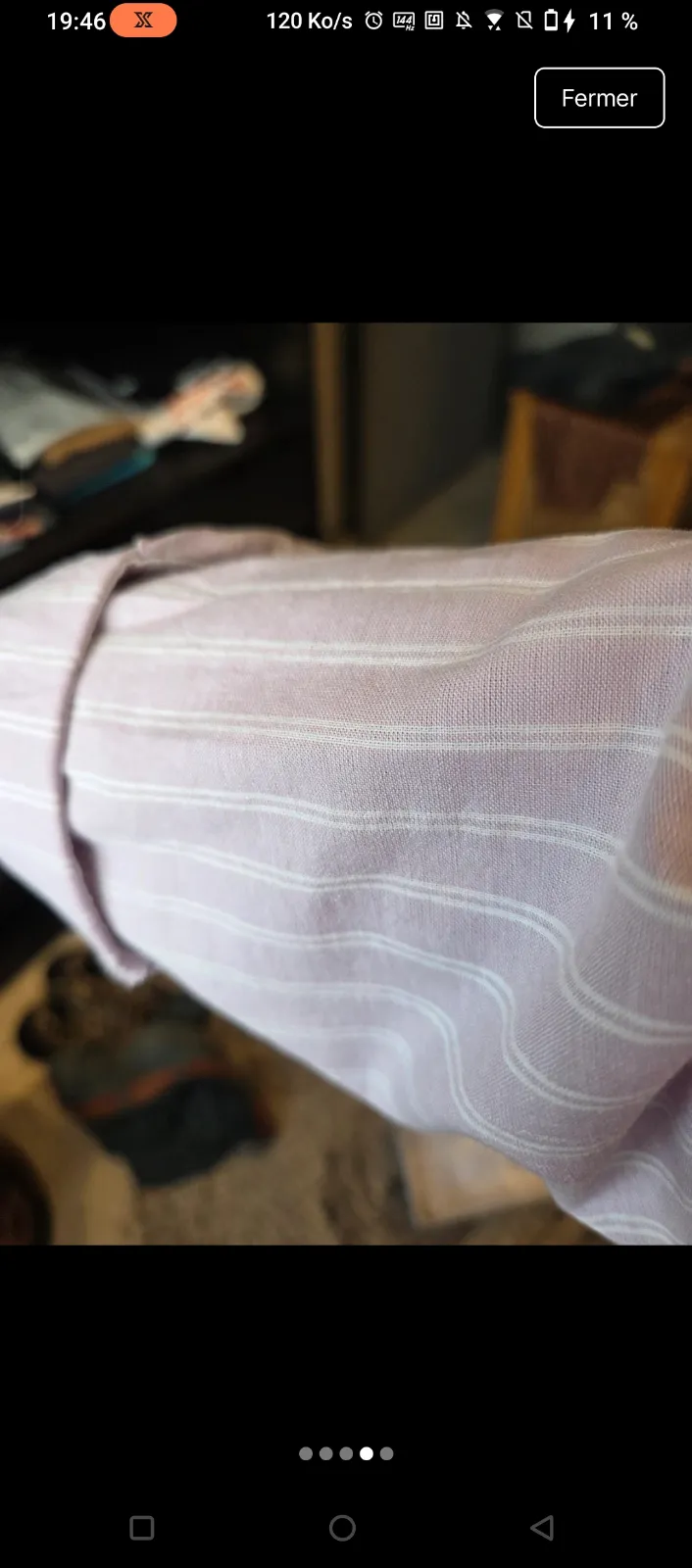 Chemise beige à rayures fines 3