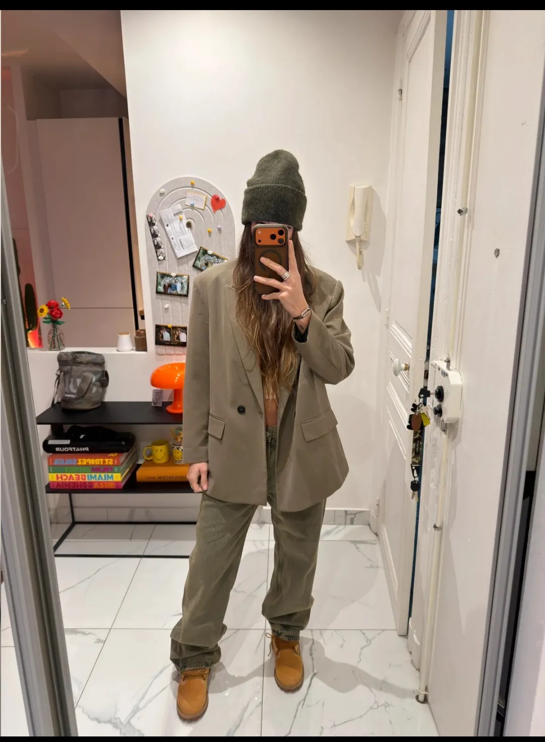 Blazer kaki oversize femme 3