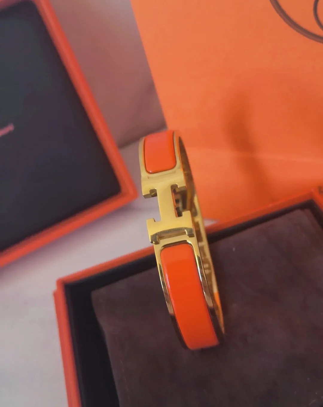 Bracelet Hermès Clic H GM orange or – Hermès – taille Taille unique 8