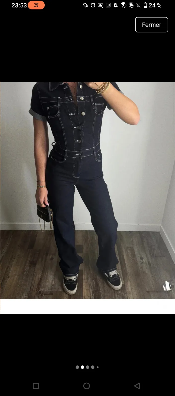Jeans bleu marine taille haute flare 5