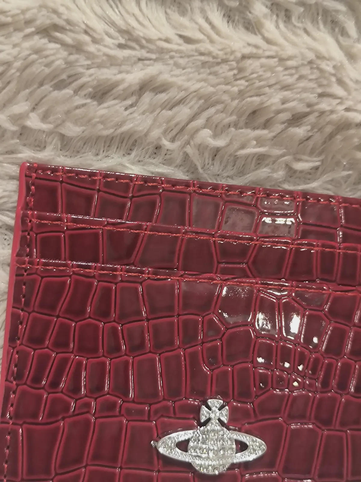 Porte-cartes Vivienne Westwood effet crocodile rouge – Vivienne Westwood – taille Taille unique 5