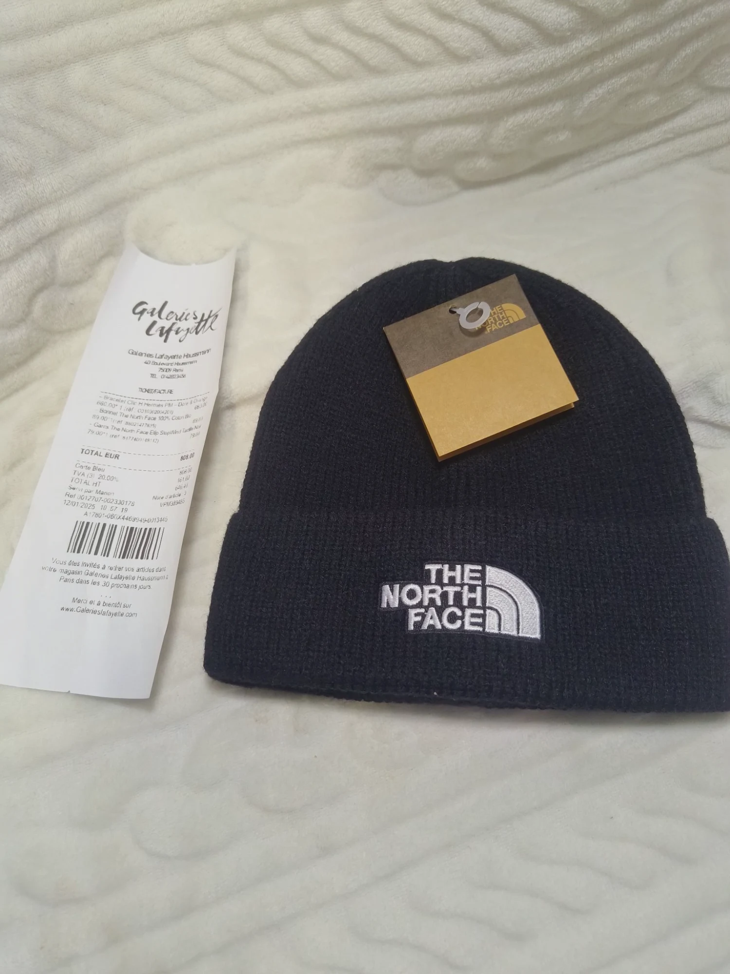 Bonnet noir The North Face 100% Coton Bio