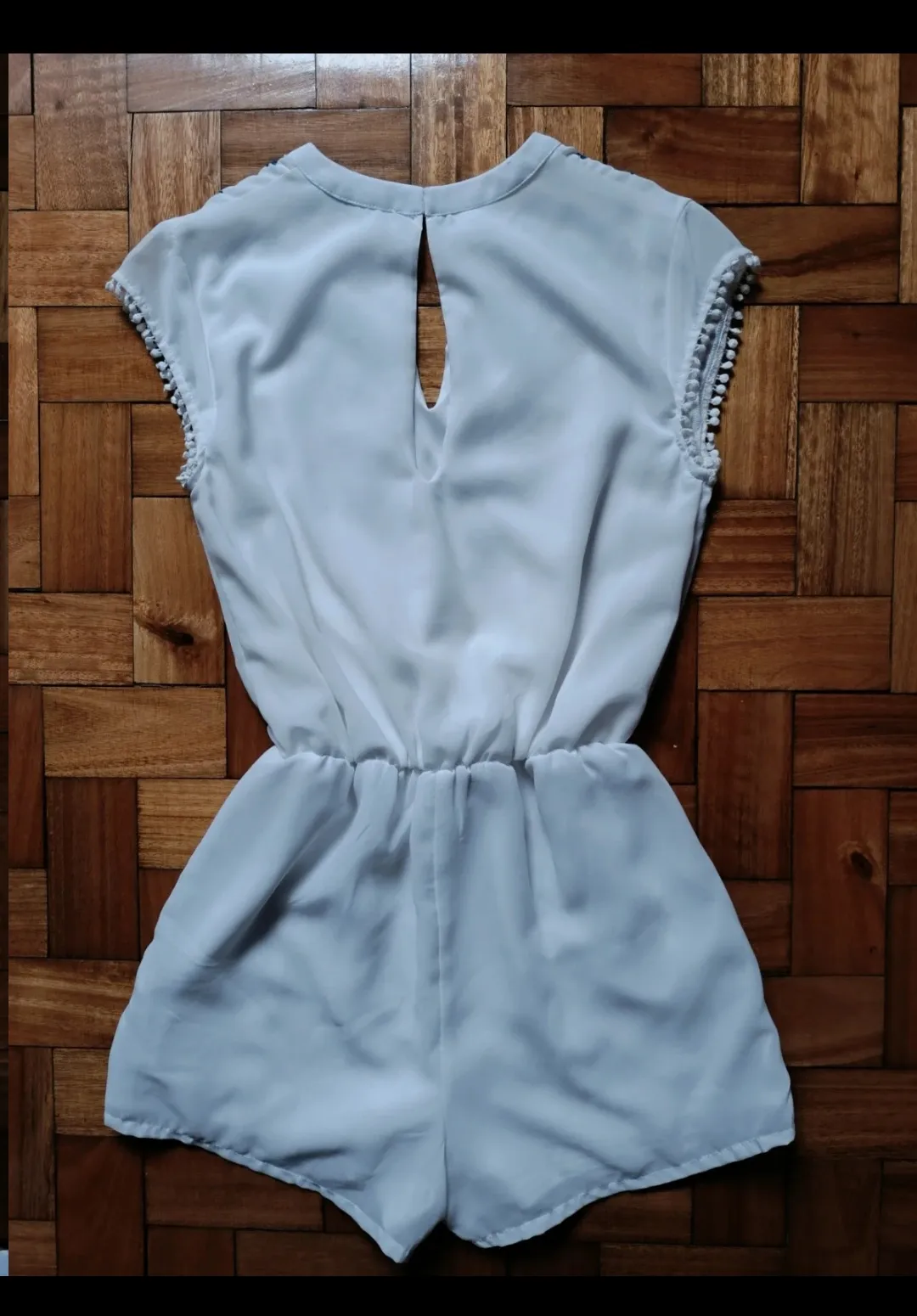 Light Blue Embroidered Sleeveless Playsuit 3