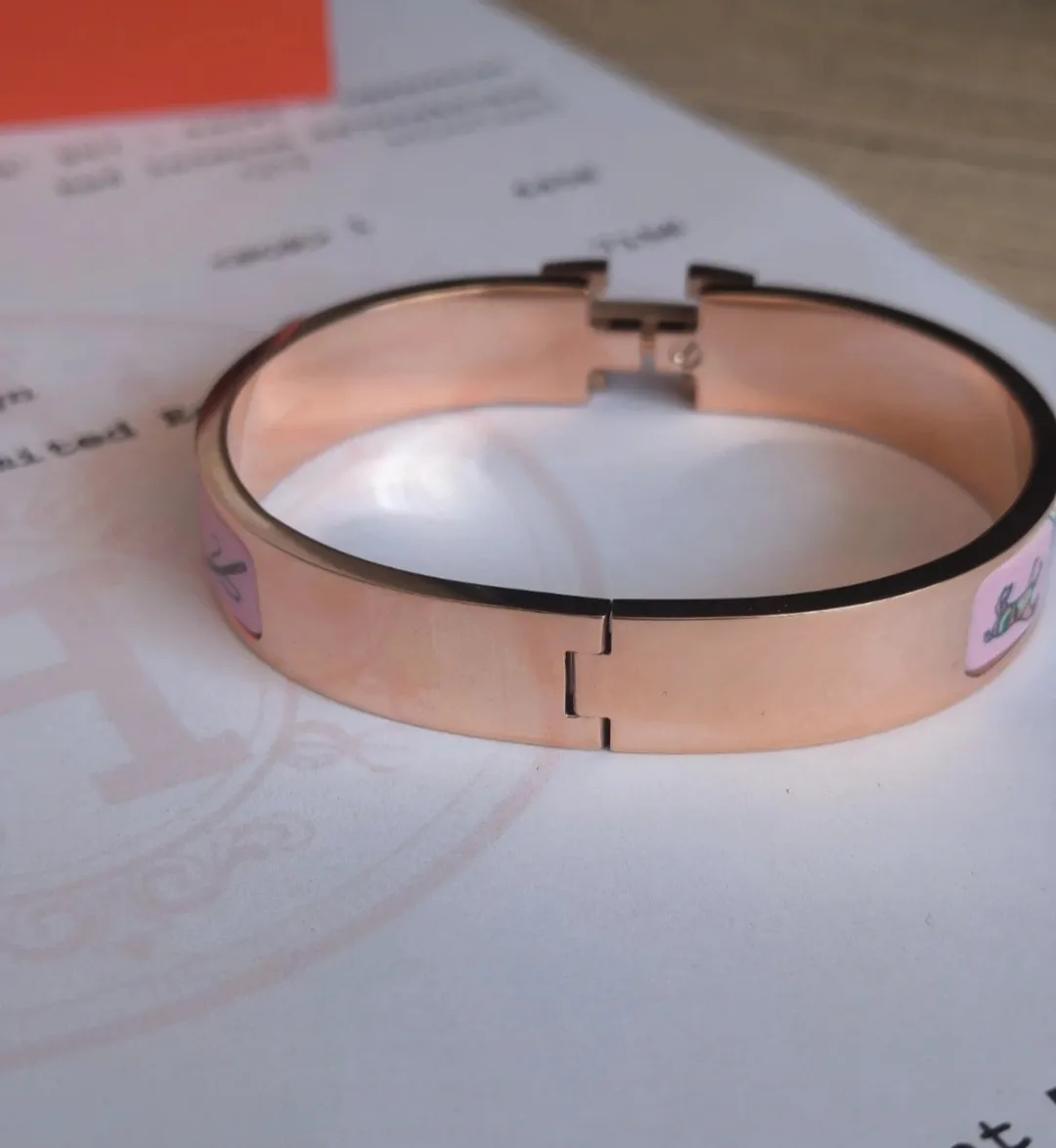 Bracelet Hermès Clic H - Or rose GM 5