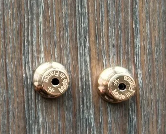 Boucles d'oreilles Hermès Mini Pop H doré et beige 4