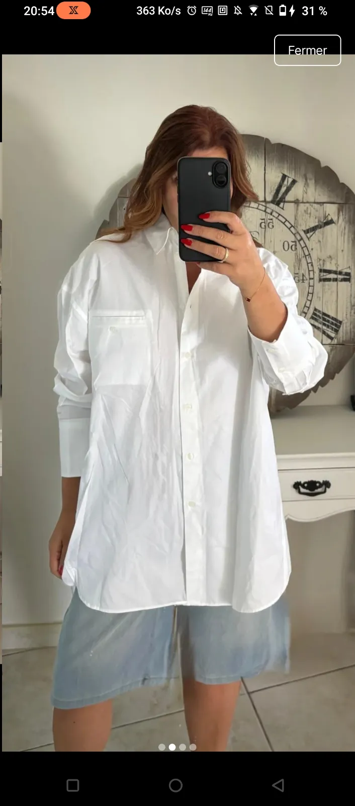 Chemise blanche oversize femme 5