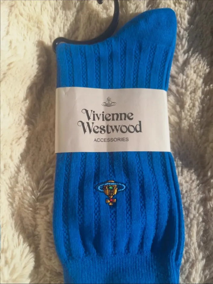 Chaussettes en maille bleu roi Vivienne Westwood – Vivienne Westwood – taille Taille unique 4
