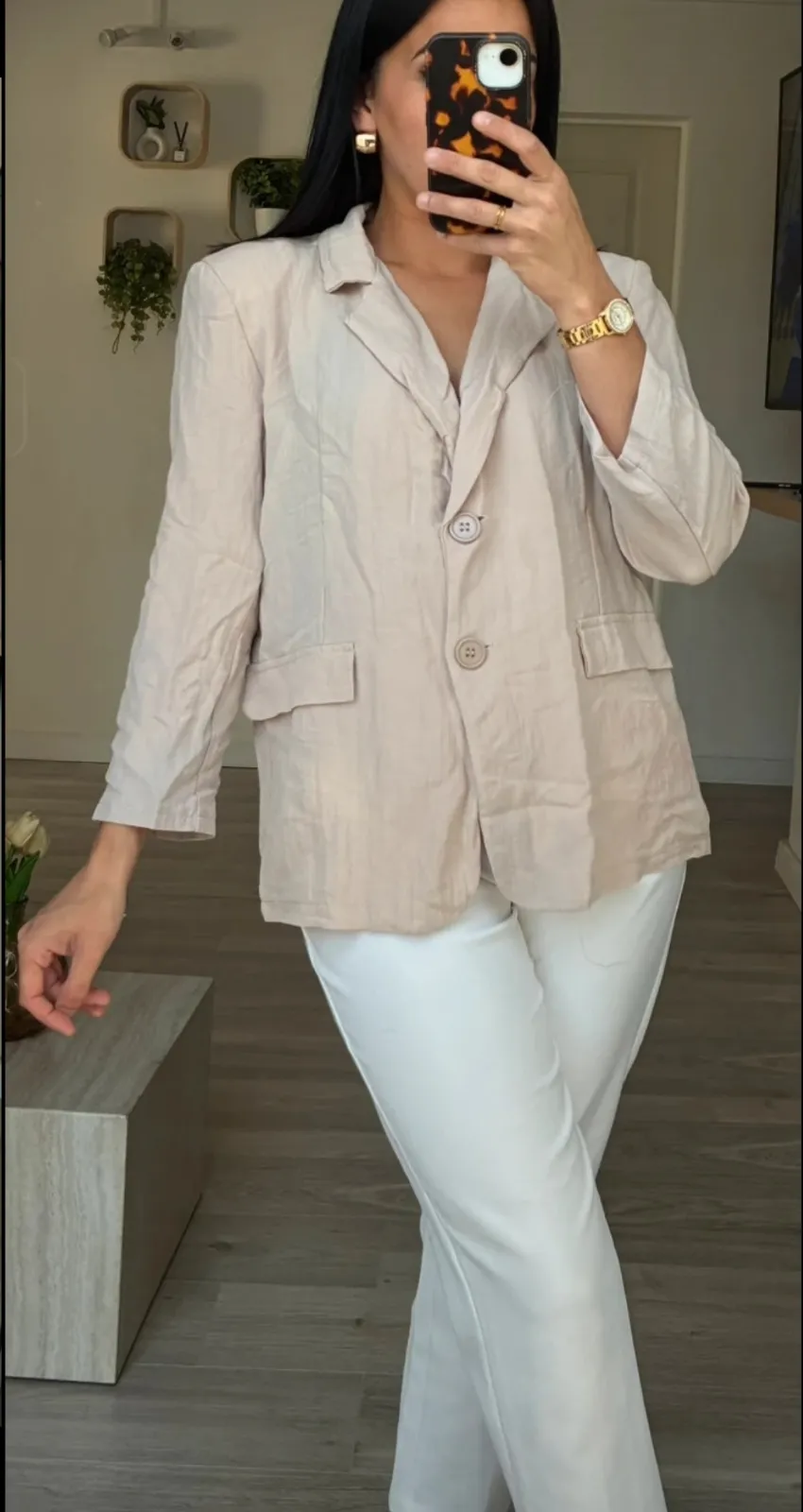 Blazer beige clair homme oversize 2