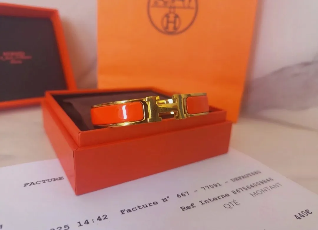 Bracelet Hermès Clic H GM orange or – Hermès – taille Taille unique 5