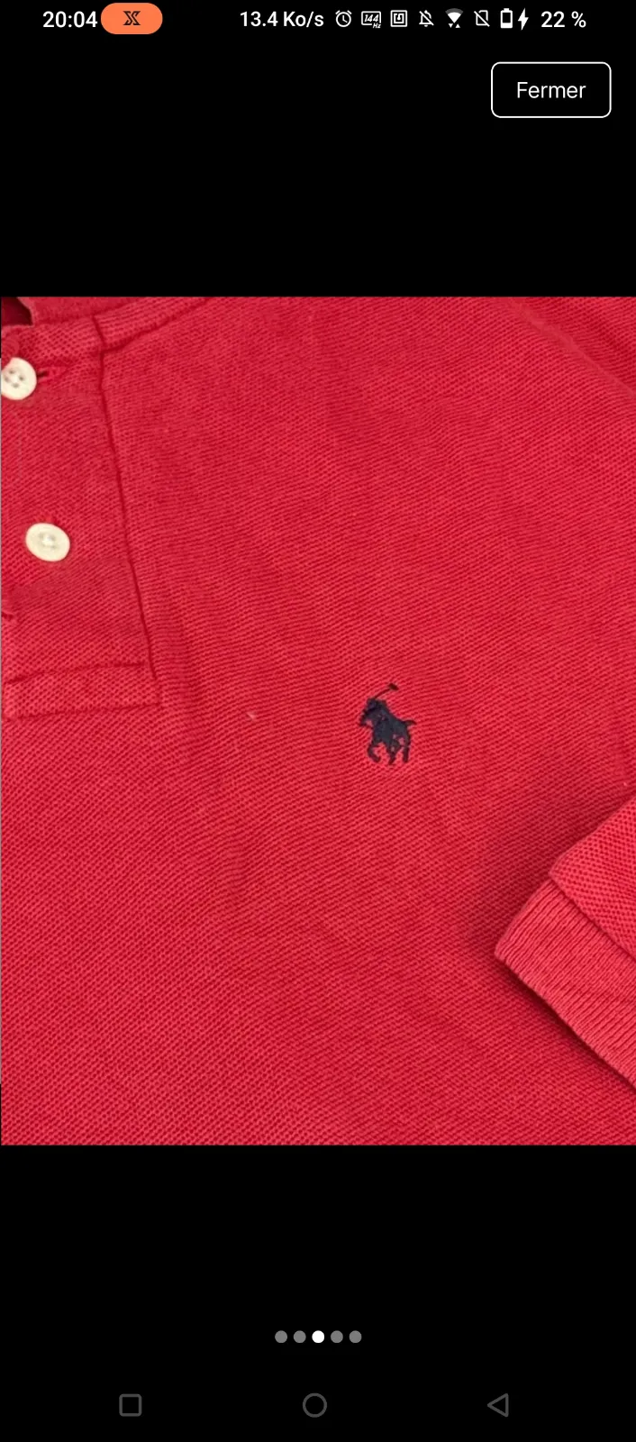 Polo rouge Ralph Lauren manches courtes homme 3