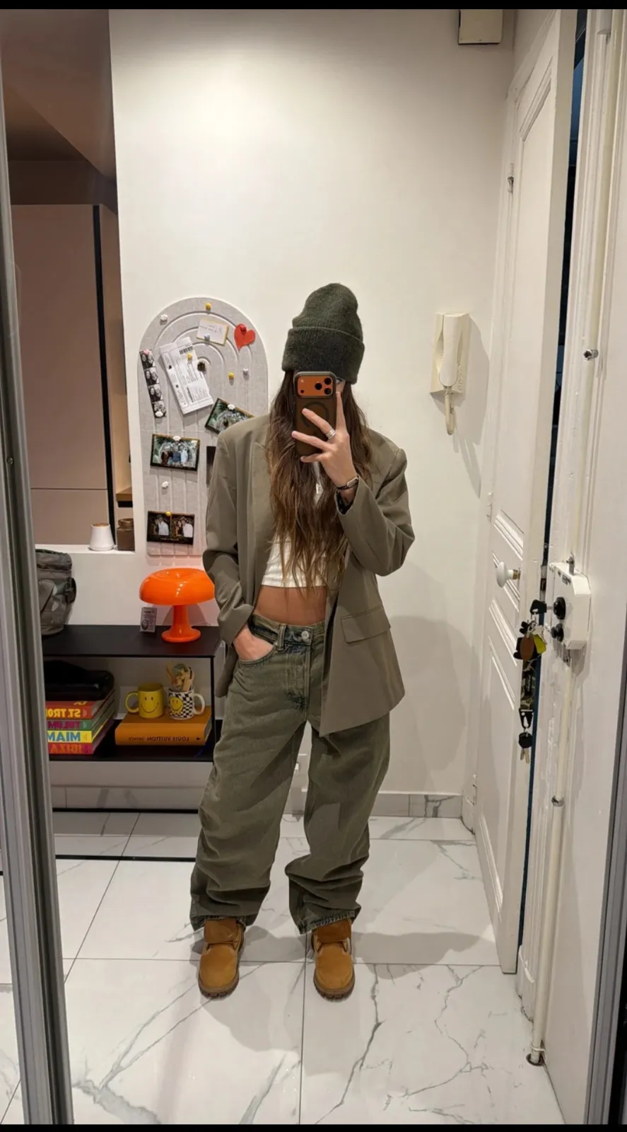 Blazer kaki oversize femme