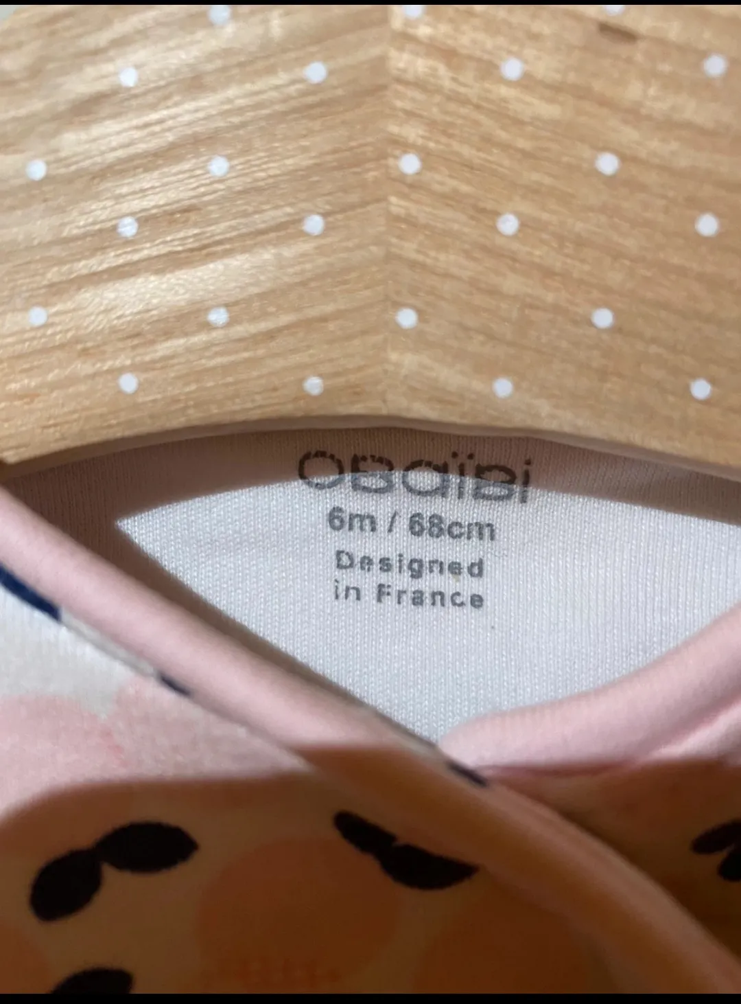 Pyjama bébé ouverture croisée motif pois et feuilles 3