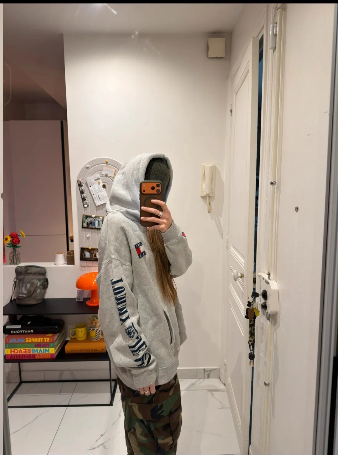 Sweat Tommy Hilfiger gris drapeau américain 2