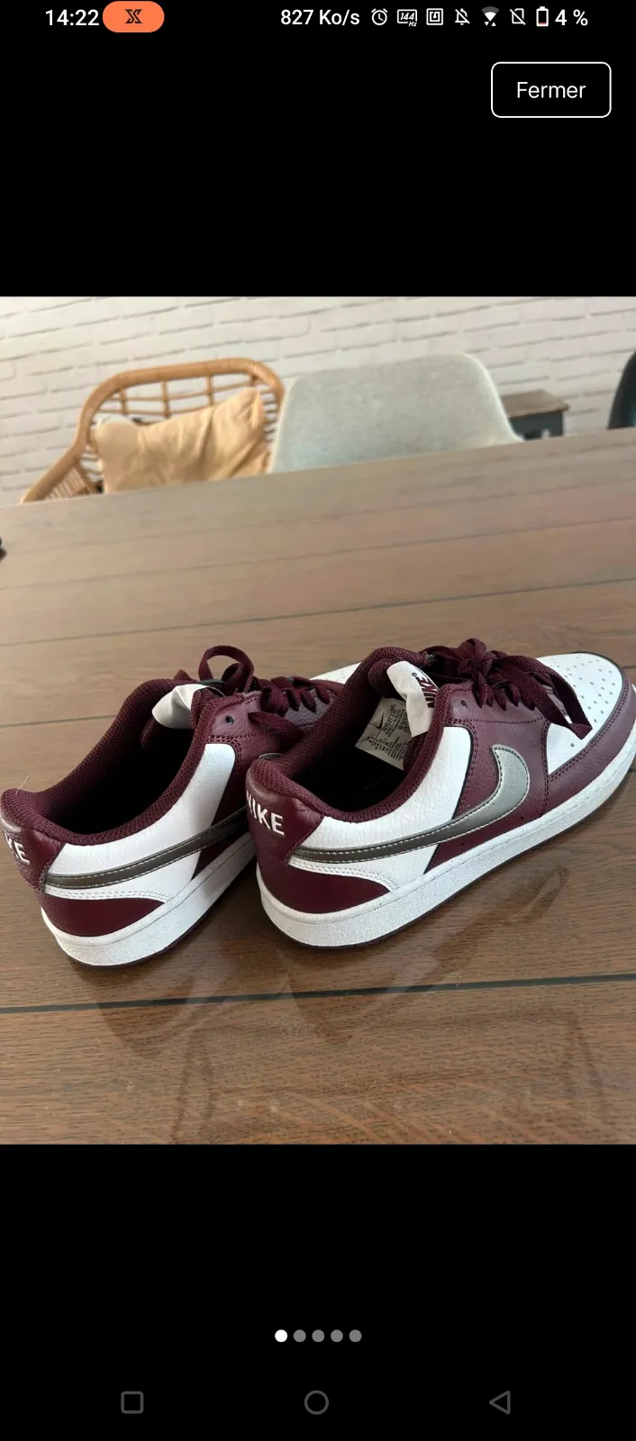 Nike sneakers bordeaux blanc gris 2