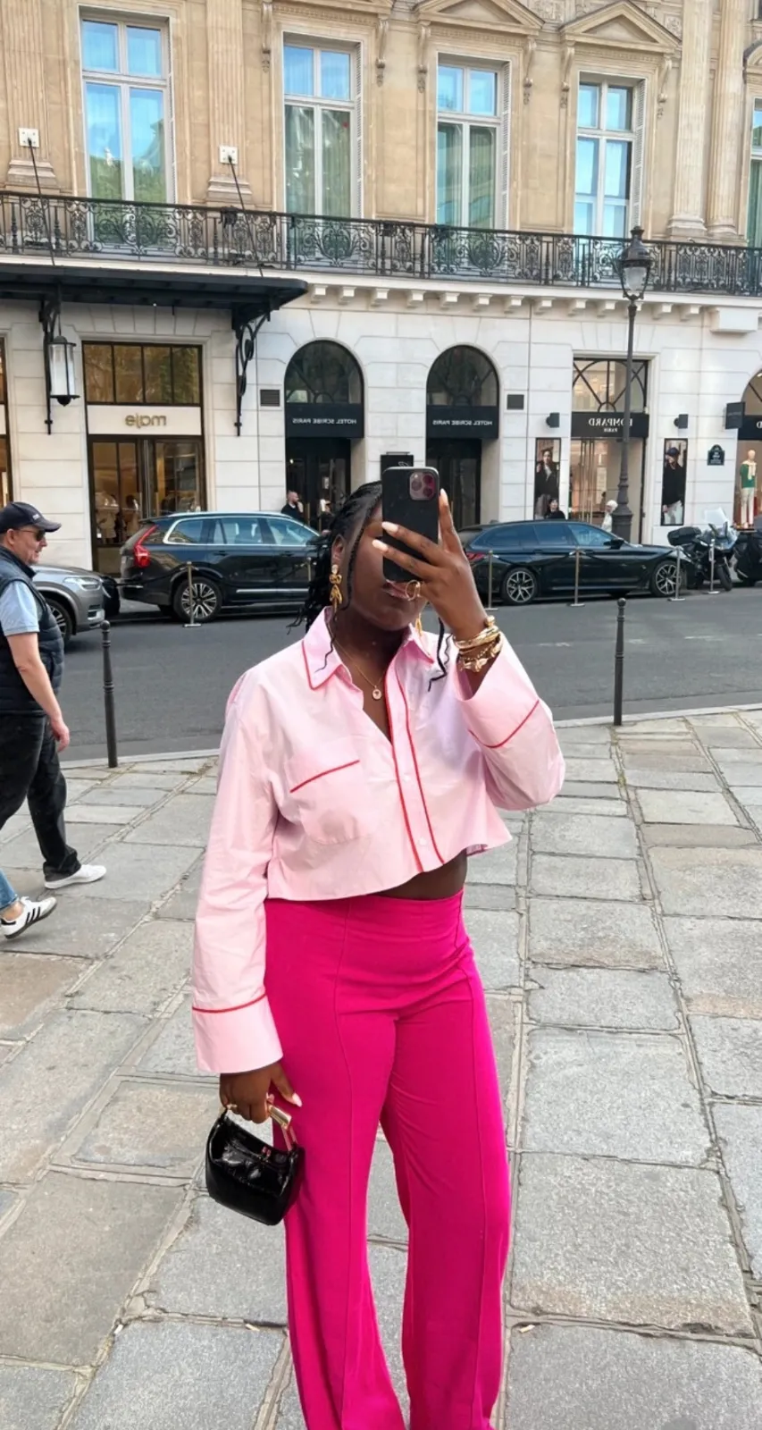 Pink Long Sleeve Crop Shirt 3