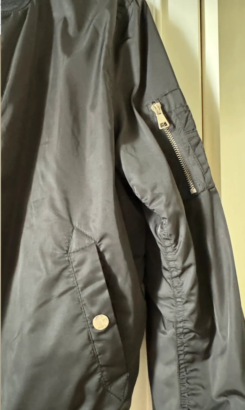 Blouson noir bomber aviateur femme 2