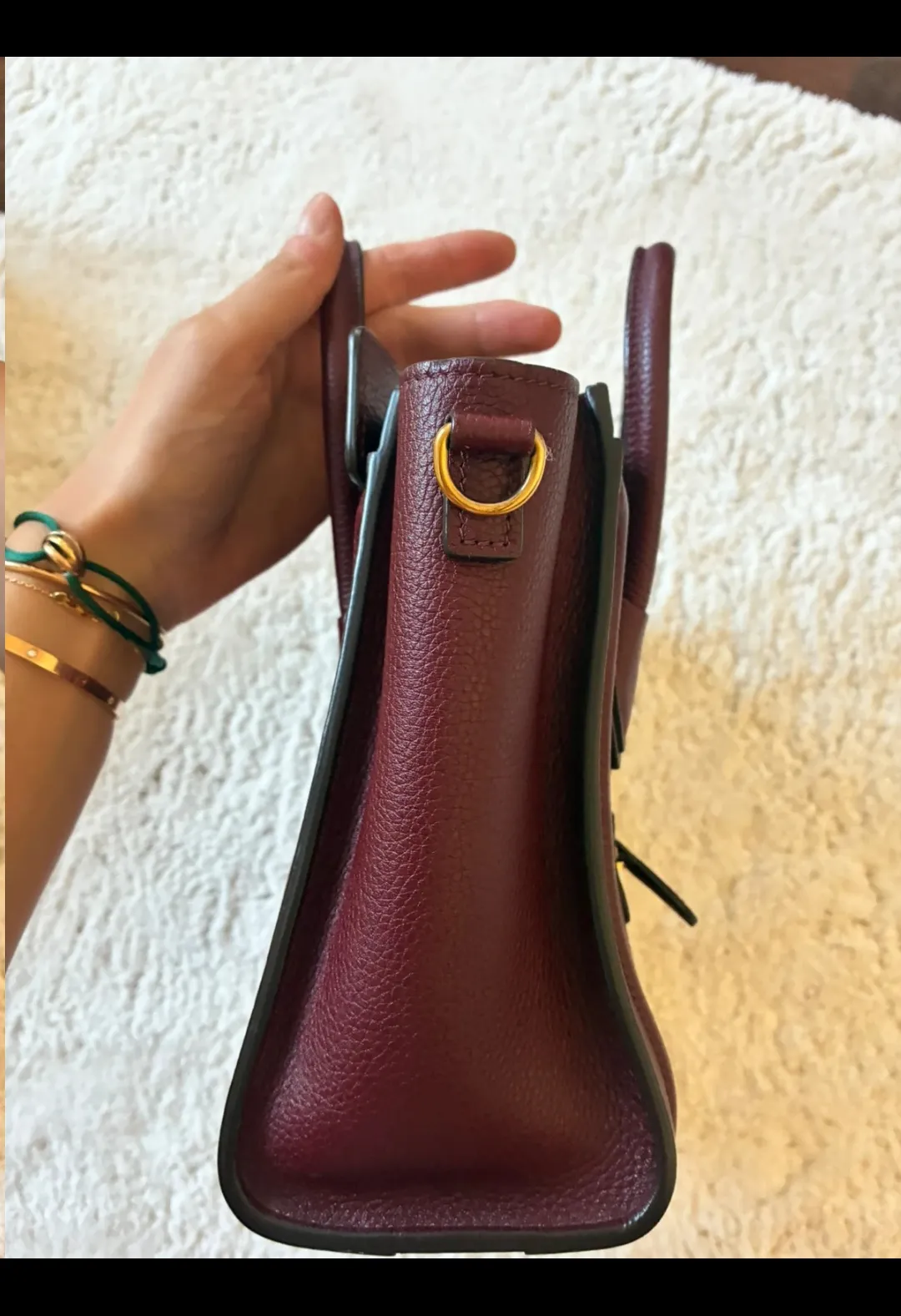 Céline Luggage Tote Bordeaux Cuir 8