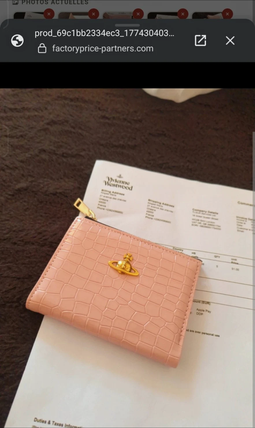 Portefeuille Vivienne Westwood rose effet crocodile