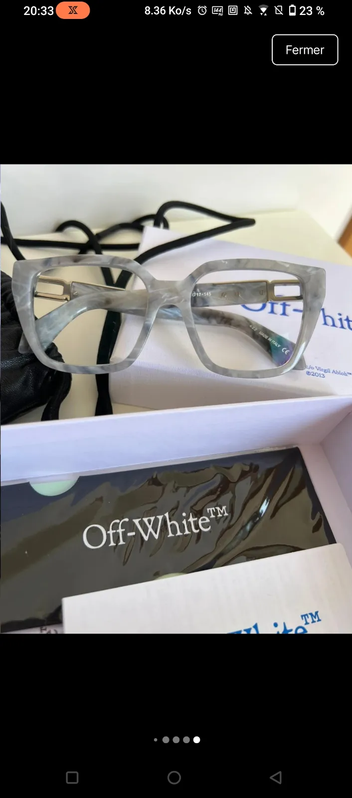 Lunettes Off-White monture translucide 6