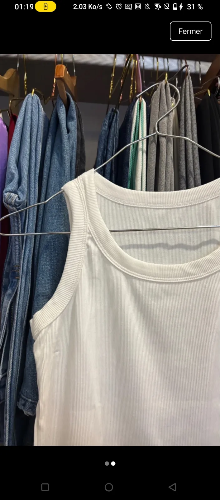 White Basic Cotton Tank Top 4