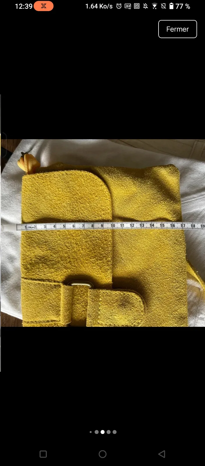 Sac bandoulière cuir jaune moutarde 7