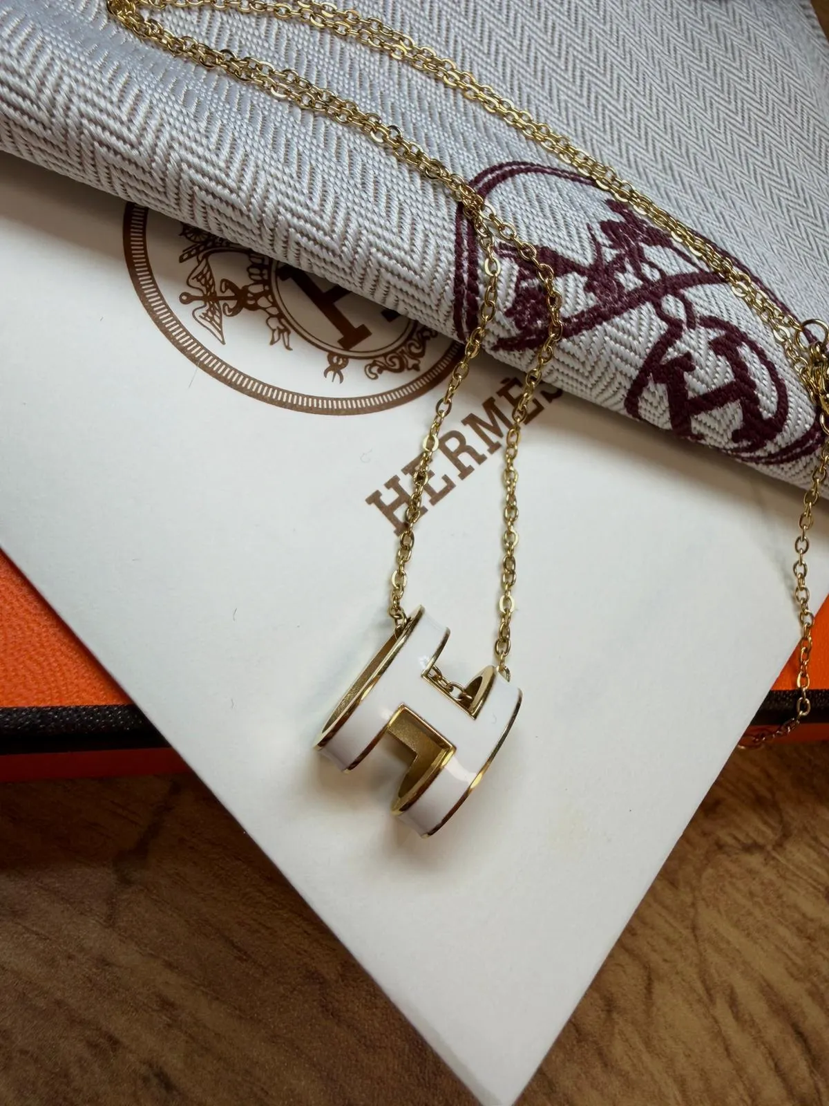 Pendentif Hermès Pop H blanc et doré – Hermès – taille Taille unique 3