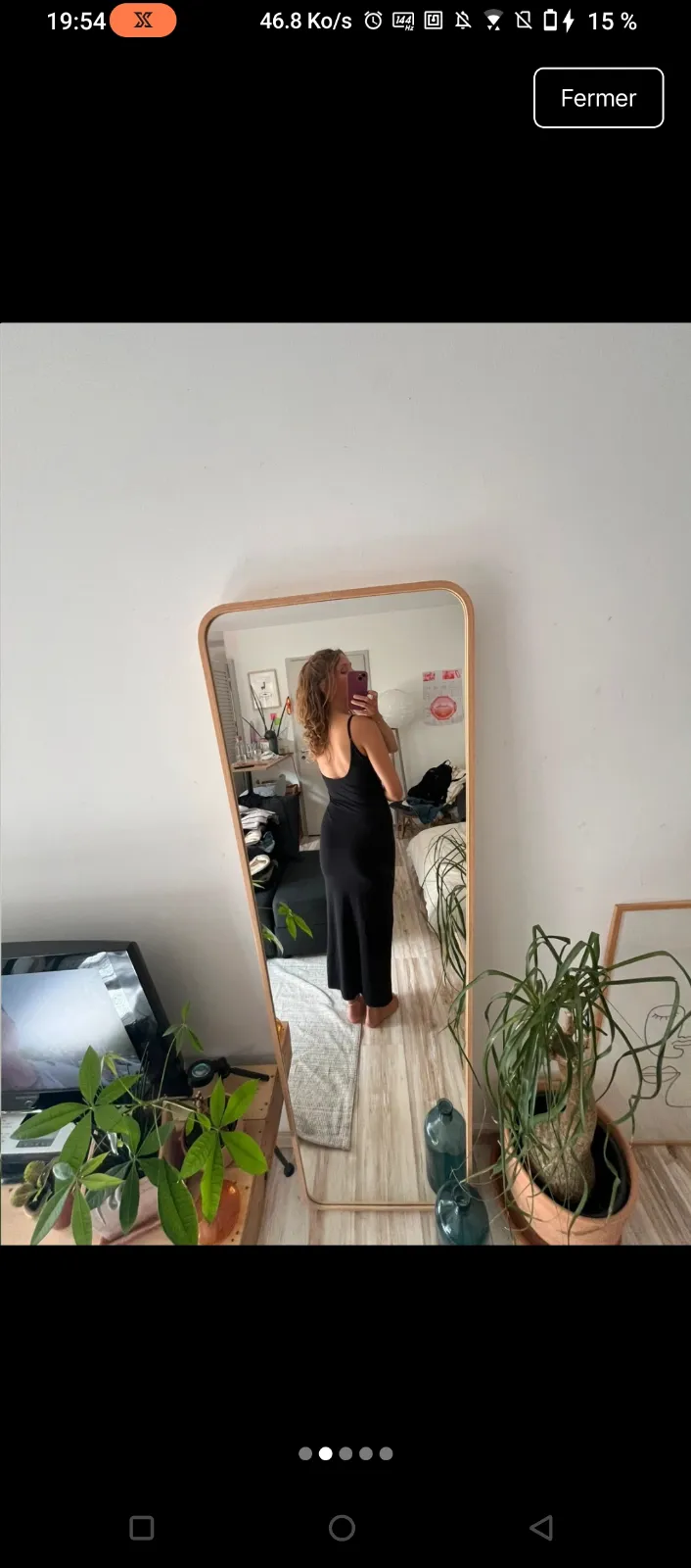 Miroir sur pied cadre bois clair 3