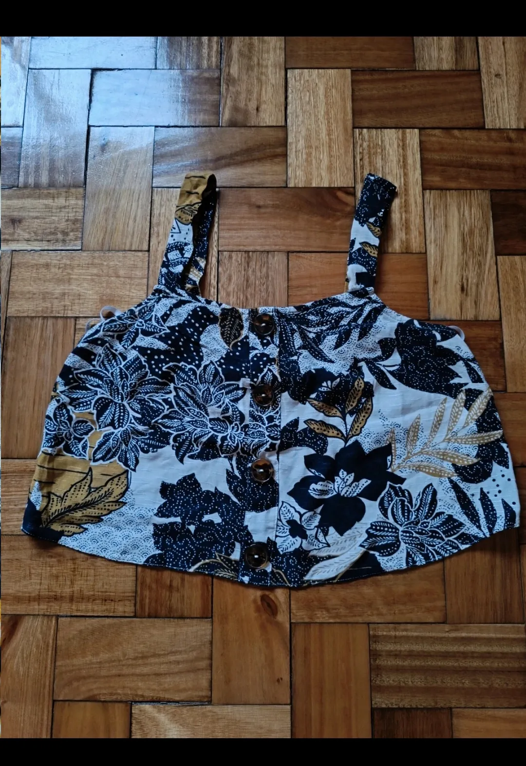 Ensemble crop top shorts imprimé bleu 3