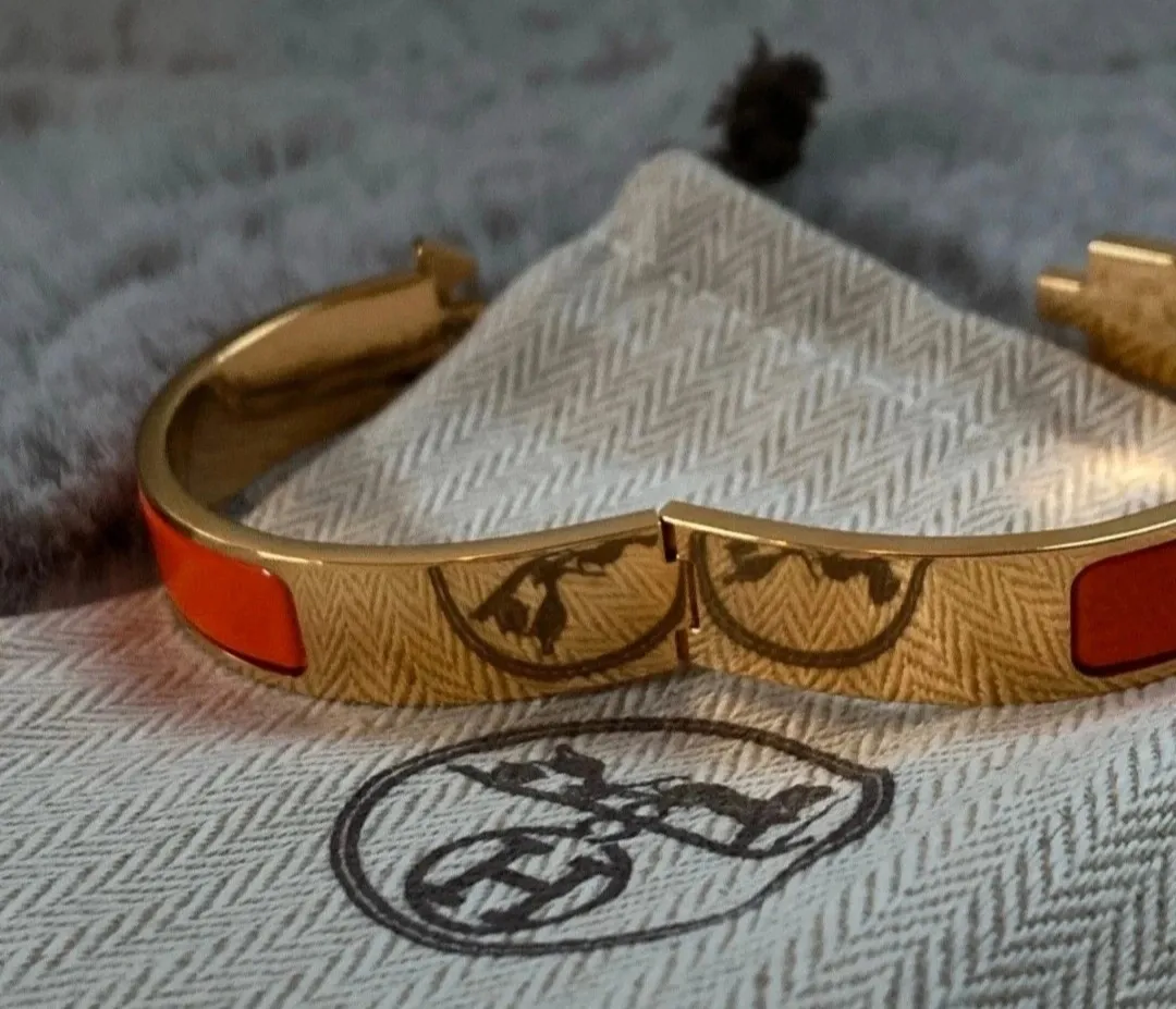 Bracelet Hermès Clic H rouge orange GM 5