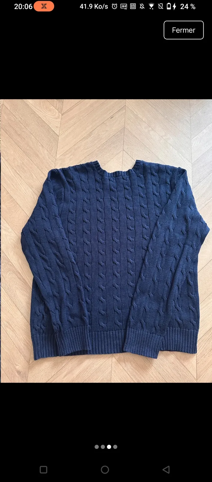 Pull Polo Ralph Lauren bleu marine torsadé 3
