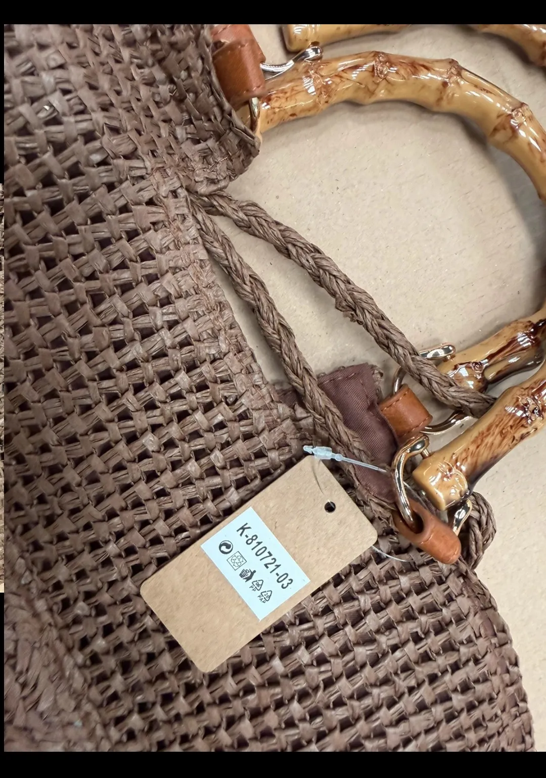 Sac Rive Gauche anses bambou taupe 3